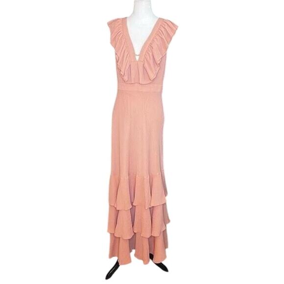 *NWOT Ted Baker London Ashleigh Ruffle-Trim Pink Maxi Gown -  Sz 6 - Picture 7 of 15